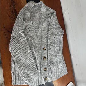 American Eagle Outfitters Gray Chunky Knit Cardigan